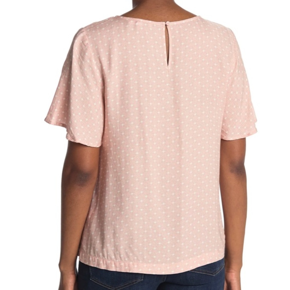 Pink Dot Flutter Sleeve Top - Picture 4 of 8